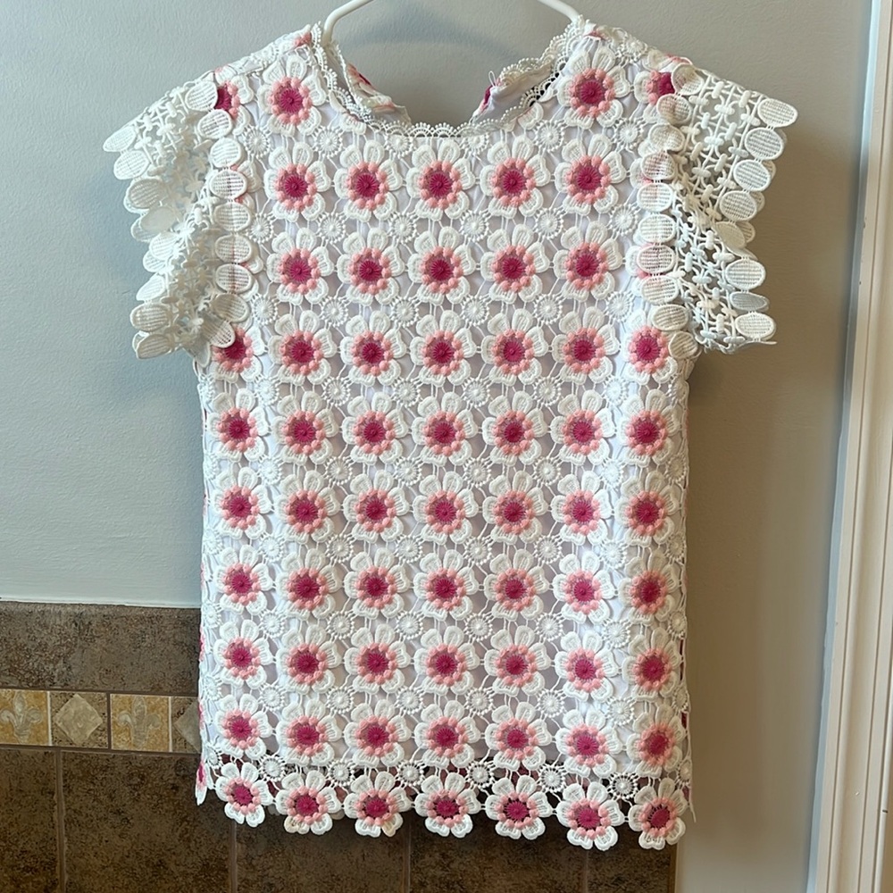 Jcrew crocheted blouse xxs